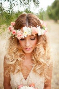 bridal hairstyles - floral crown