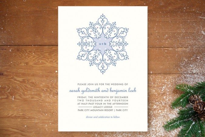 Snowflake Wedding Invitations Weddingbells
