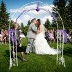 purple wedding - first kiss
