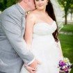 purple wedding - bride and groom