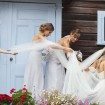 romantic summer wedding - bride and bridesmaids