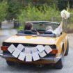 romantic summer wedding - just married car