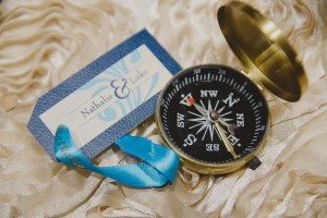 aviation wedding - compass favour
