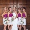 berry-hued wedding - bridal party