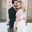 winter wedding - bride and groom