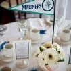 baseball wedding - pennant centrepiece