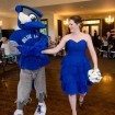 baseball wedding - bridesmaid and mascot