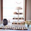 coral cottage wedding - cupcake tower