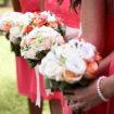coral cottage wedding - bridesmaid bouquets