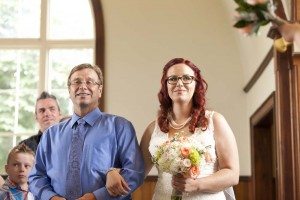 rustic wedding - bride and father