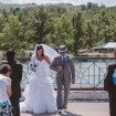 blue wedding - bride and groom