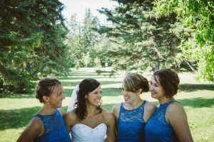 blue wedding - bridal party