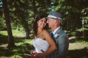 blue wedding - bride and groom