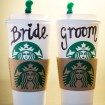 elegant fall wedding - starbucks cups