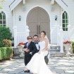 garden party wedding - bride groom and ring bearer