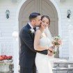 garden party wedding - bride and groom