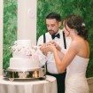 garden party wedding - cutting cake