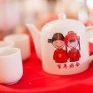 whimsical red wedding - tea ceremony