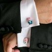 whimsical red wedding - pig cuff links