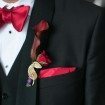 whimsical red wedding - boutonniere