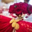 whimsical red wedding - floral arrangement