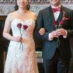 whimsical red wedding - bride and groom