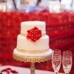whimsical red wedding - wedding cake