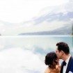 sophisticated picturesque wedding - couple with pretty background
