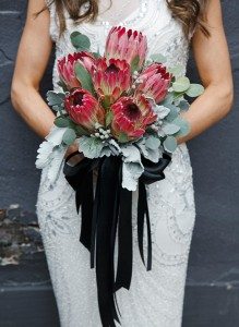 Modern Red Black Wedding - bouquet