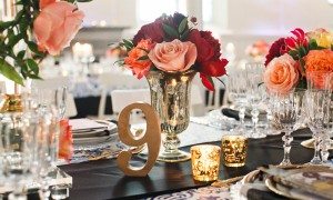 Modern Red Black Wedding - table number