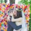 Whimsical Colourful Wedding - first kiss