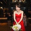 Vintage Garden Party Wedding In Vancouver - red reception dress