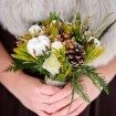 rustic winter shoot with woodsman details - bouquet