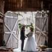 rustic winter shoot with woodsman details - bride and groom