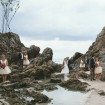 A Colourful DIY Beach Wedding in Australia - Bridal Party on the Rocks