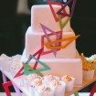 A Colourful DIY Beach Wedding in Australia - Geometric Cake