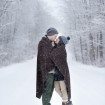 Winter Engagement Photo - Snowy Kiss