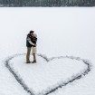 Winter Engagement Photo - Snow Heart