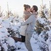 Winter Engagement Photo - snow and sequins