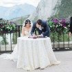 romantic rocky mountain wedding - signing marriage certificate