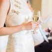 romantic rocky mountain wedding - bride with wine