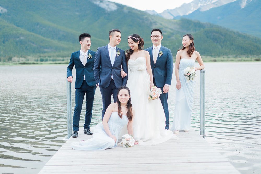 romantic rocky mountain wedding - wedding party