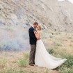 Boho-chic shoot - Bride and Groom Blue Smoke