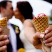 Charming Rustic Wedding in Collingwood, Ontario - Bride and Groom with Frozen Yogurt