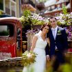 Charming Rustic Wedding in Collingwood, Ontario - Bride and Groom in Front of Truck