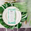 A Tropical Styled Shoot with Green and Gold Details - Menu Tablescape