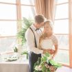 A Tropical Styled Shoot with Green and Gold Details - Bride and Groom
