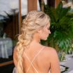 A Tropical Styled Shoot with Green and Gold Details - Bridal Hair and Dress