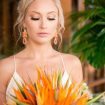 A Tropical Styled Shoot with Green and Gold Details - Bride's Earrings