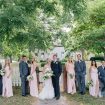 dreamy summer wedding with geode details - bride and groom with wedding party